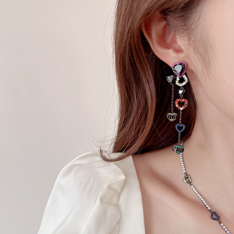 Dangling Heart Earrings Necklaces