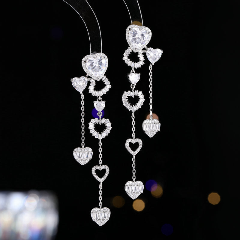 Dangling Heart Earrings Necklaces