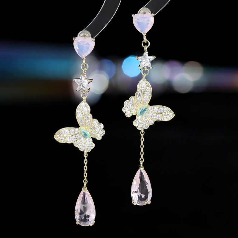 Dangling Butterfly Shinning Earrings