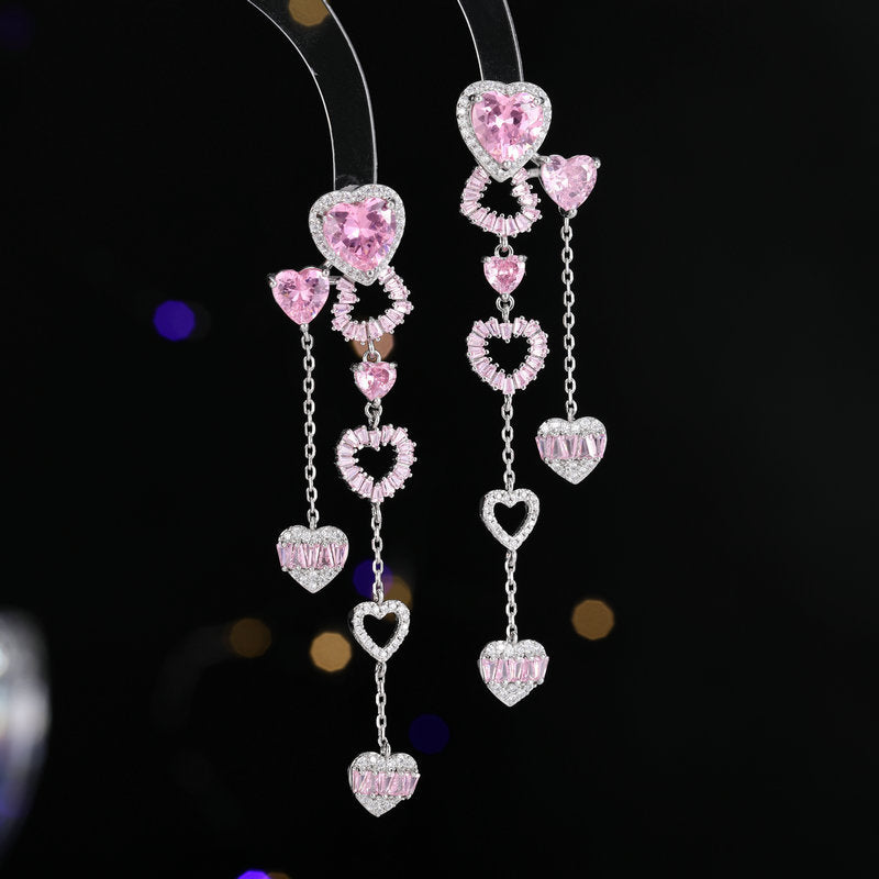 Dangling Heart Earrings Necklaces