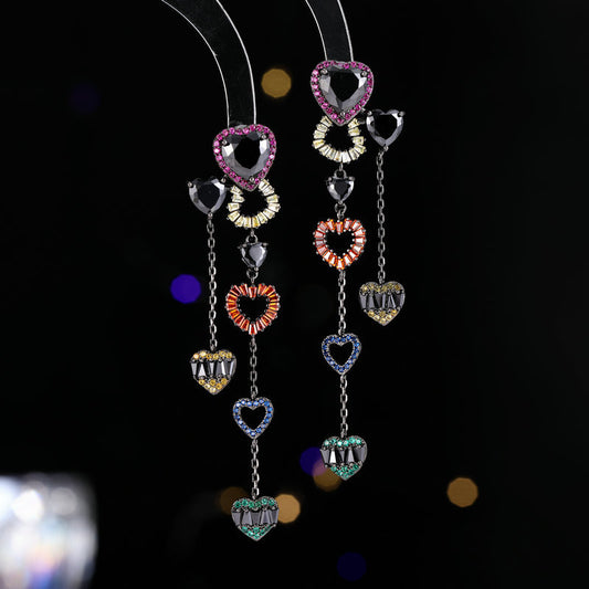 Dangling Heart Earrings Necklaces