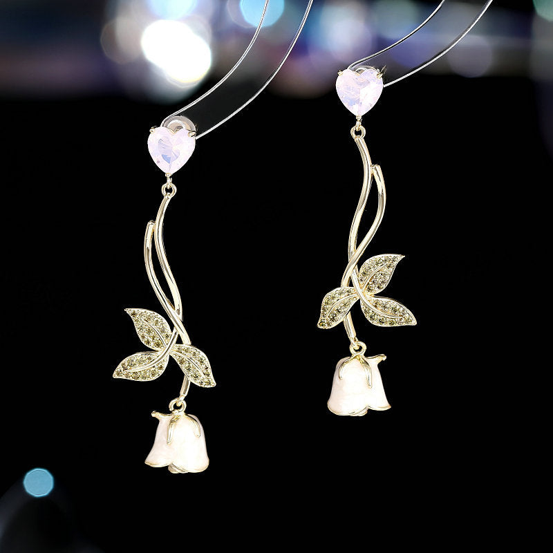 Enamel Rose Earrings