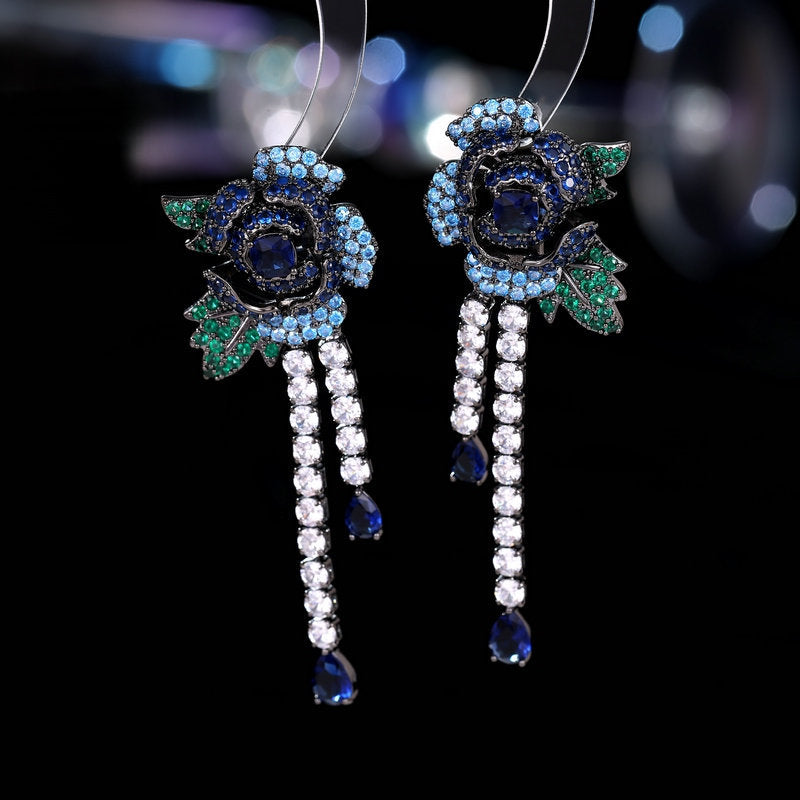 Luxurious Dangling Floral Earrings
