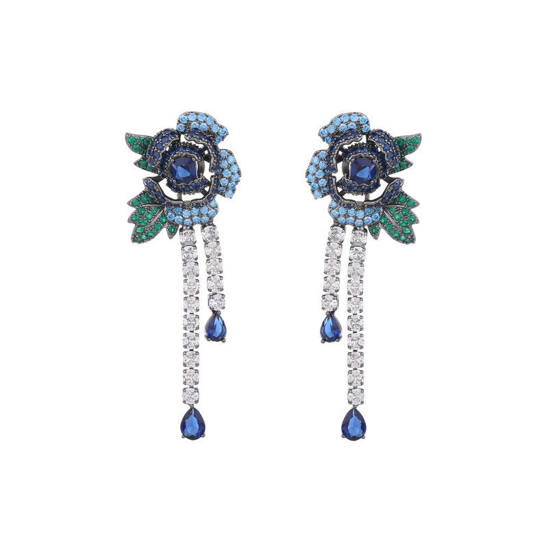 Luxurious Dangling Floral Earrings